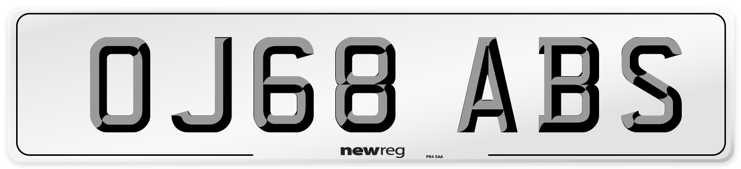 OJ68 ABS Number Plate from New Reg